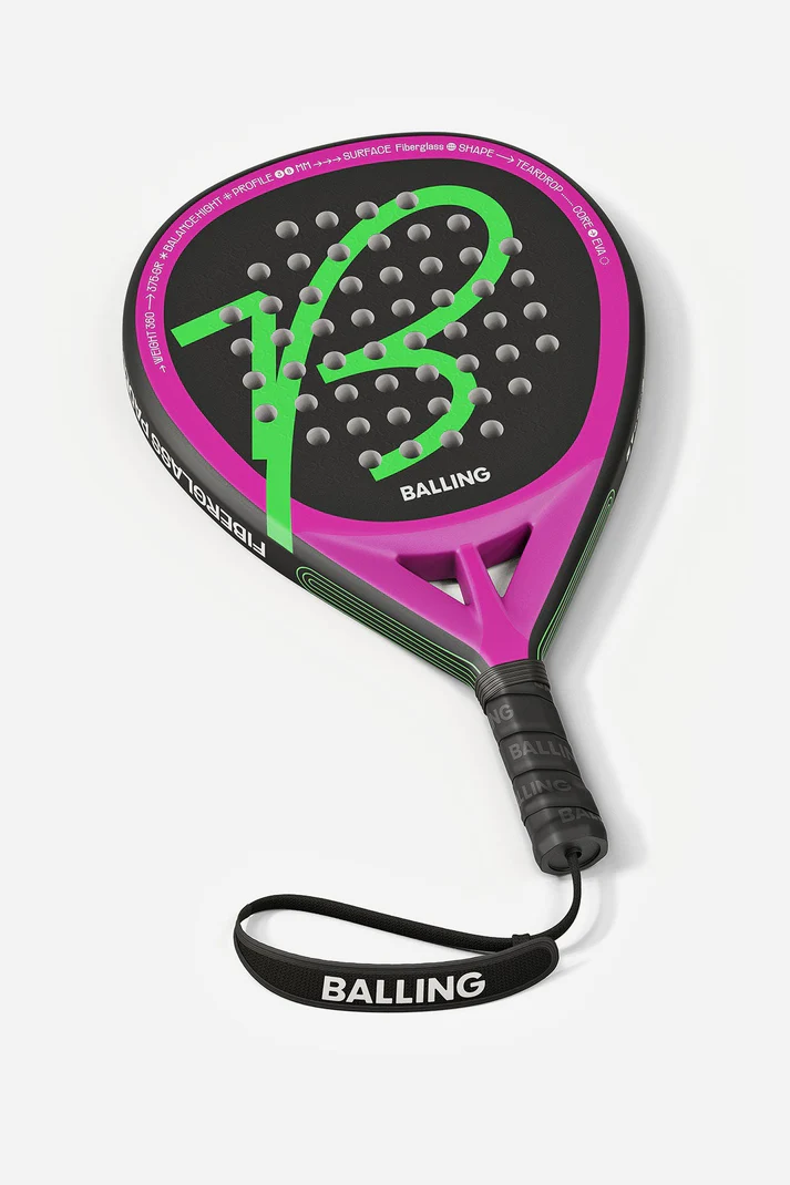 PALETA DE PADEL BALLING IMPORTADA FIBRA DE VIDRIO